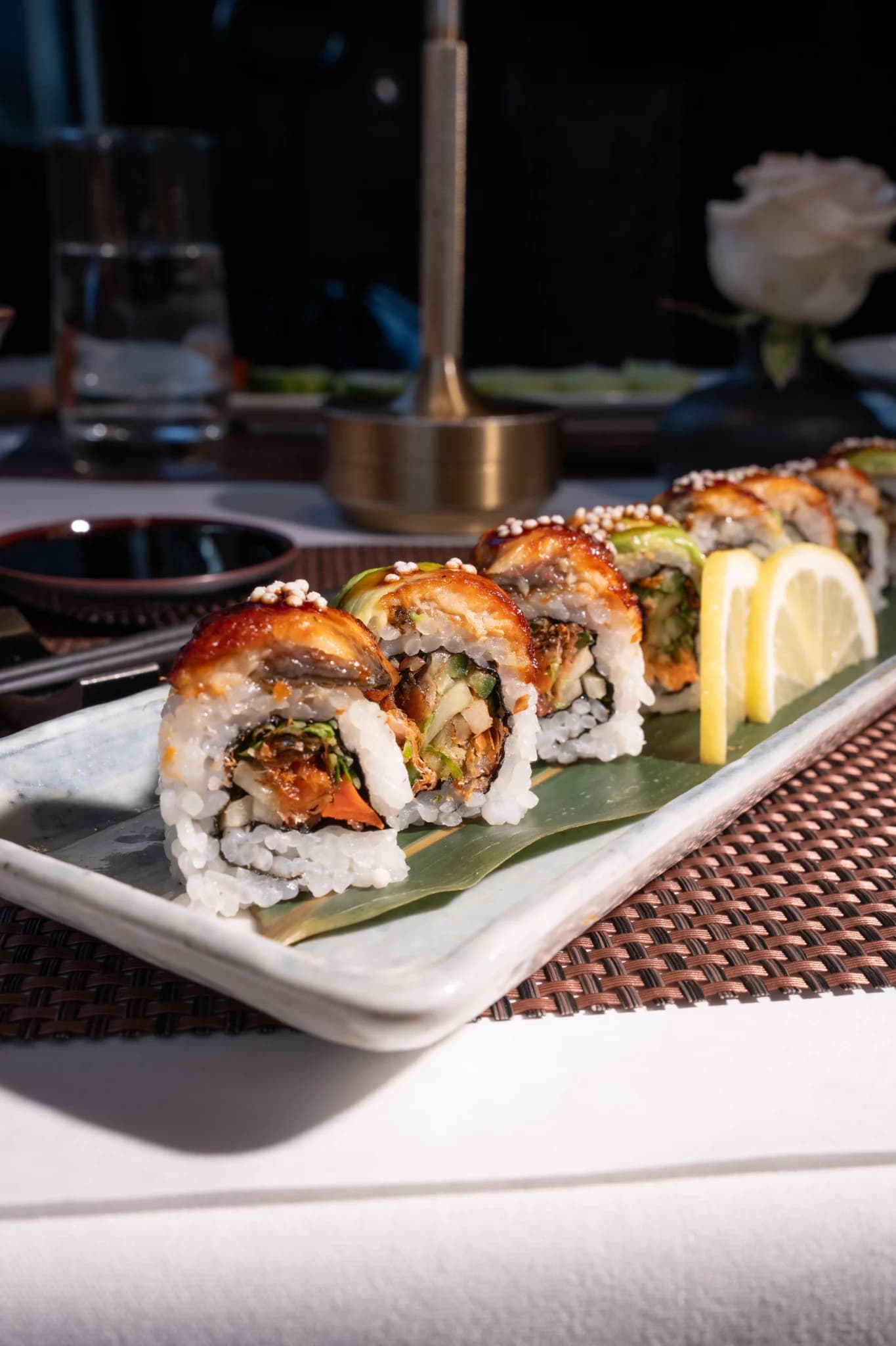 Mr. Roll, expertly crafted sushi at Tomo Japanese Restaurant